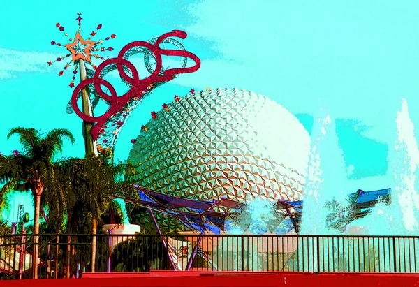 Epcot Center Walt Disney World Sphere Entrance Gate — Stock Fotó