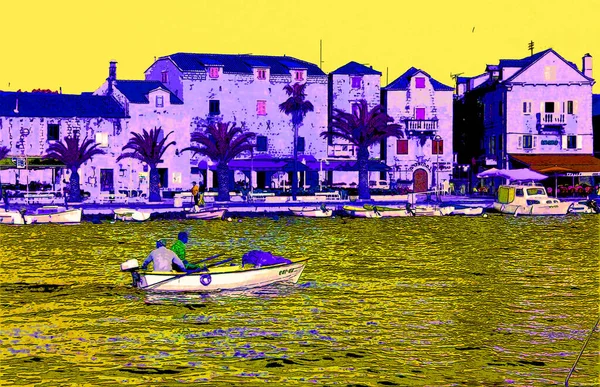 Hvar Adriyatik Denizi Kıyısında Brac Vis Korcula Adaları Arasında Yer — Stok fotoğraf