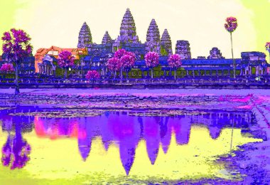 ANGKOR WAT CAMBODIA 03 2813: Angkor Wat dünyanın en büyük Hindu tapınağı kompleksi ve en büyük dini anıtıdır. Tapınak Khmer Kralı 2. Suryavarman tarafından inşa edildi.