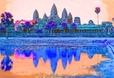ANGKOR WAT CAMBODIA 03 2813: Angkor Wat dünyanın en büyük Hindu tapınağı kompleksi ve en büyük dini anıtıdır. Tapınak Khmer Kralı 2. Suryavarman tarafından inşa edildi.
