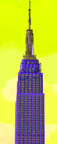 New York City 1999 Midtown Empire State Building Sign Illustration — 스톡 사진