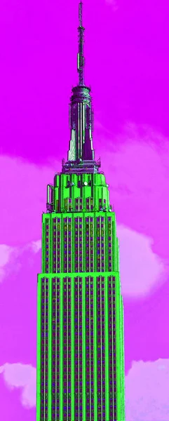 New York City 1999 Midtown Empire State Building Sign Illustration — Foto Stock
