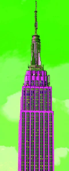 New York City 1999 Midtown Empire State Building Sign Illustration — Stockfoto