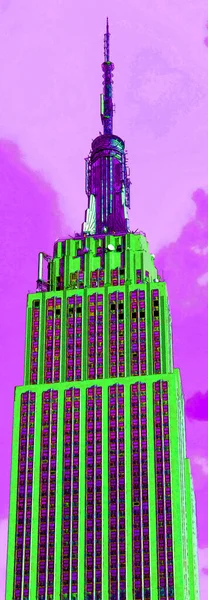 New York City 1999 Midtown Empire State Building Sign Illustration — 스톡 사진