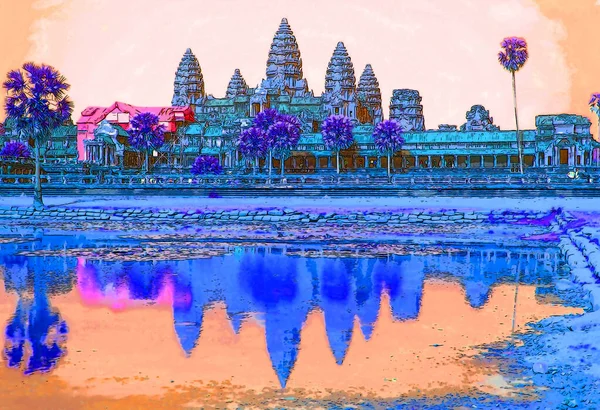 Angkor Wat Cambodia 2813 Angkor Wat Largest Hindu Temple Complex — Stockfoto