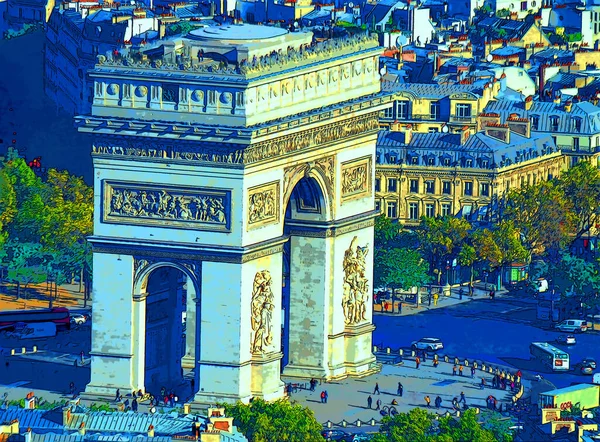 Párizs Franciaország Október 2013 Arc Triomphe Etoile Triumphal Arch Star — Stock Fotó