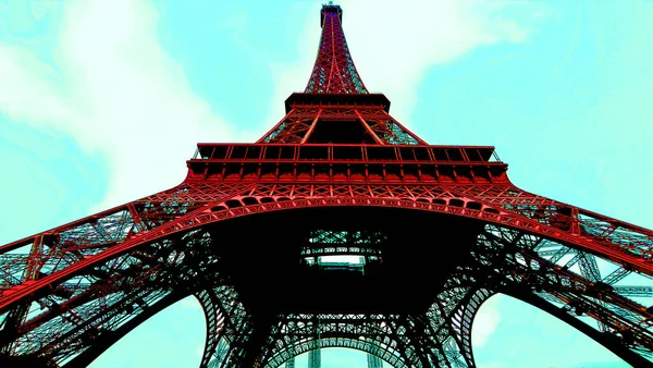 Pop Art Wieża Eiffla Wykonana Żelaza Stylu Secesyjnym Paryżu Francuska — Zdjęcie stockowe