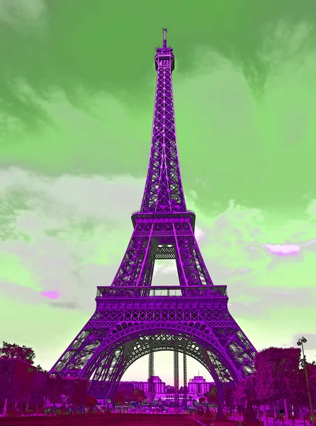 Paris Frankrike 2013 Eiffeltornet Tour Eiffel Pop Konst Eiffeltornet Järn — Stockfoto