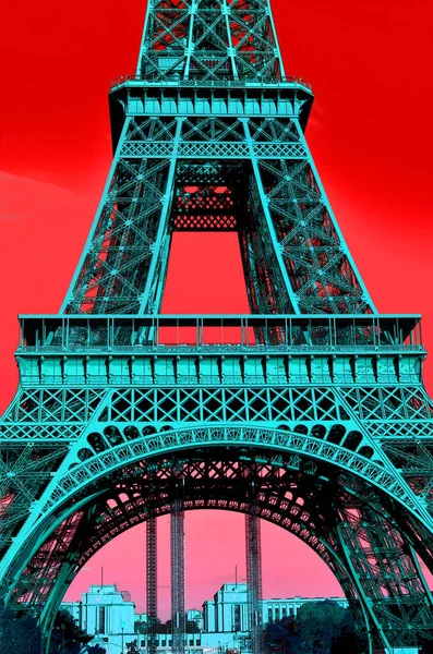 Paris Francja 2013 Wieża Eiffla Tour Eiffel Pop Art Wieża — Zdjęcie stockowe