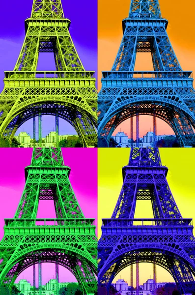 París Francia 2013 Torre Eiffel Tour Eiffel Pop Art Torre —  Fotos de Stock