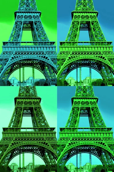 Paris France 2013 Eiffel Tower Tour Eiffel Pop Art Eiffel — Stock Photo, Image