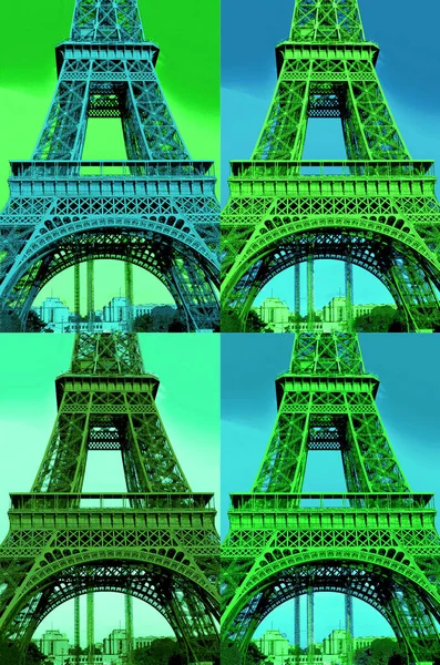 Paris Francja 2013 Wieża Eiffla Tour Eiffel Pop Art Wieża — Zdjęcie stockowe