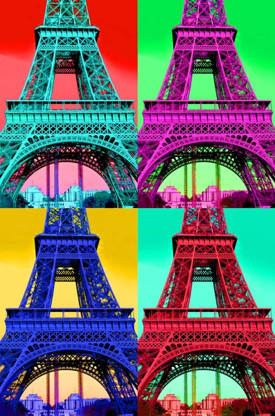 Paris France Ance 2013 Eiffel Tower Tour Eiffel Pop Art — 图库照片