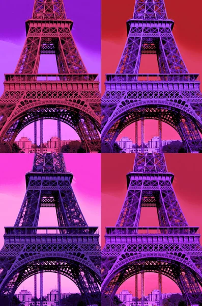 París Francia 2013 Torre Eiffel Tour Eiffel Pop Art Torre —  Fotos de Stock