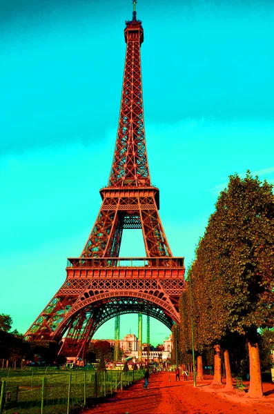 Paris Francja 2013 Wieża Eiffla Tour Eiffel Pop Art Wieża — Zdjęcie stockowe