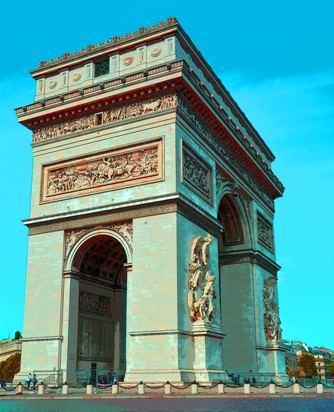 Paris France October 2013 Arc Triomphe Etoile Triumphal Arch Star — стокове фото