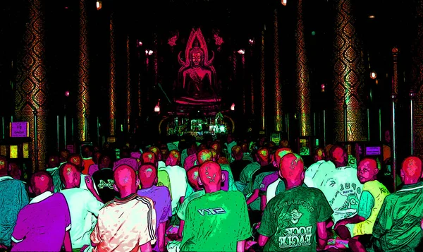 Sukhotai Thailand 1999 Unidentified Asian Young Boys Become Monk Pop — Stockfoto