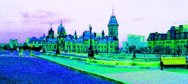 Ottawa Ontario Canada Ottawa Parliament Hills Centre Block Sign Illustration — Fotografia de Stock