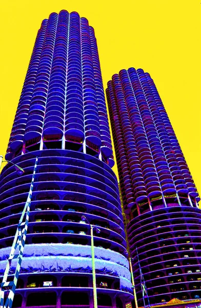 Modern City Illustration Pop Art Background Color Spots — Stock fotografie