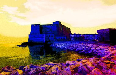 NAPLES ITALY 06 22 2003: Castel dell'Ovo (