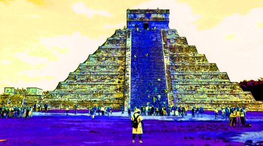 CHICHEN ITZA MEXICO 11 12 2003: Chichen Itza Mexico Maya halkı tarafından yapılmış büyük bir Kolombiya öncesi şehir.