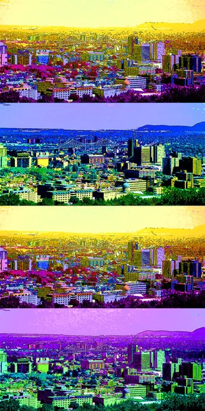 Abstract Colorful Background City Illustration Pop Art Background — ストック写真