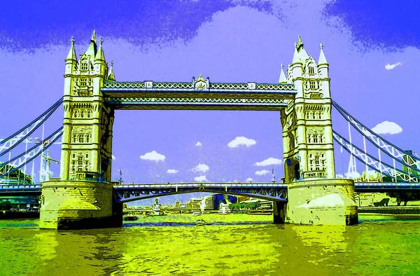 London England United Kingdom 2012 London Tower Bridge Sign Illustration — Fotografia de Stock