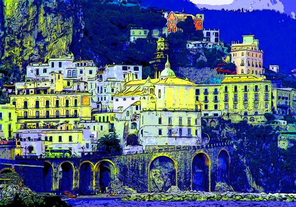 Amalfi Coast Italië 2003 Amalfikust Een Stuk Kust Zuid Italië — Stockfoto