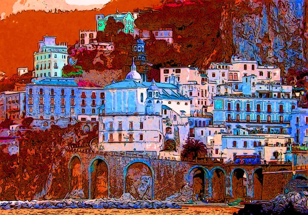 Costa Amalfi Italia 2003 Costa Amalfi Tramo Costa Sur Italia — Foto de Stock