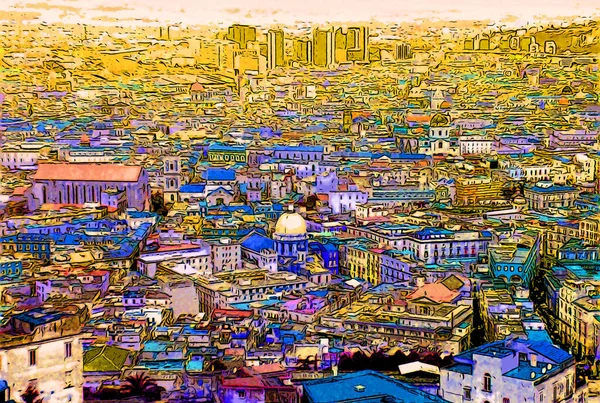 Abstract Colorful Background City Illustration Pop Art Background — Stockfoto