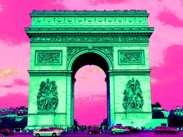 Paris France October 2013 Arc Triomphe Etoile Triumphal Arch Star — Zdjęcie stockowe