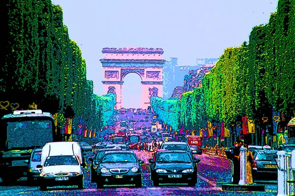 Paris France October 2013 Arc Triomphe Etoile Triumphal Arch Star — 图库照片