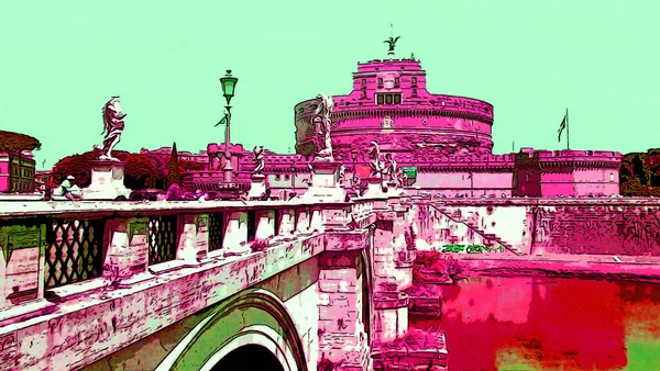 Vatican City Italy 2003 Castel Sant Angelo Mausoleum Adrian Sign — Photo