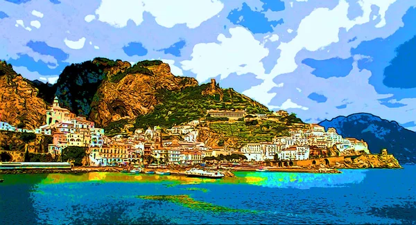 Amalfi Coastイタリア 2003 Amalfi Coastは ティレニア海とサレルノ湾を見下ろす南イタリアの海岸線のストレッチです — ストック写真