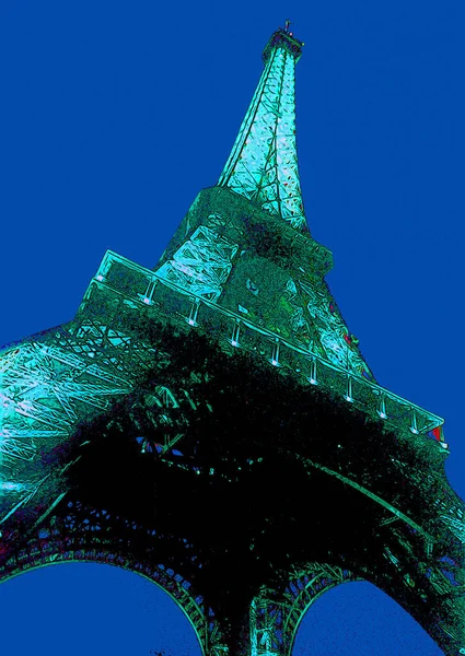 Paris France 2003 Eiffel Tower Tour Eiffel Pop Art Eiffel — Fotografia de Stock