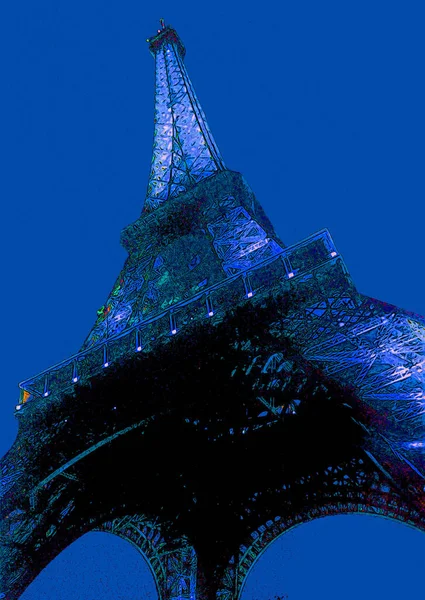 Paris France 2003 Eiffel Tower Tour Eiffel Pop Art Eiffel — Stockfoto