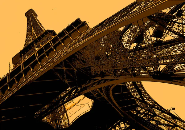 Paris France 2003 Eiffel Tower Tour Eiffel Pop Art Eiffel — Stock Photo, Image