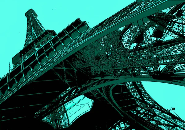 Paris France 2003 Eiffel Tower Tour Eiffel Pop Art Eiffel — Stockfoto