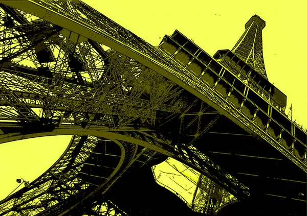 Paris France 2003 Eiffel Tower Tour Eiffel Pop Art Eiffel — Stock Photo, Image