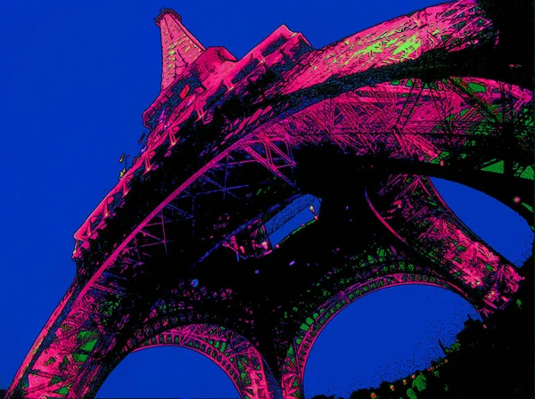 Paris France 2003 Eiffel Tower Tour Eiffel Pop Art Eiffel — стокове фото