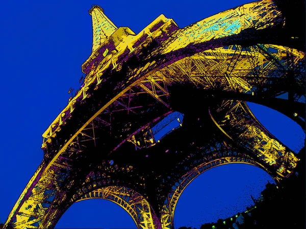 Paris France 2003 Eiffel Tower Tour Eiffel Pop Art Eiffel — Stockfoto