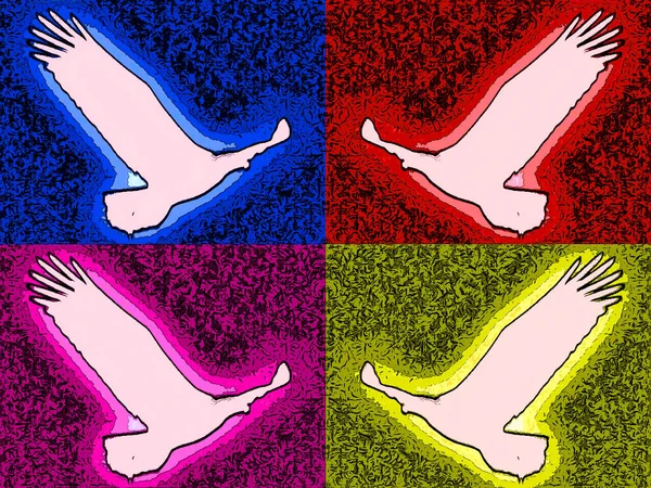 Gull Seagull Seabird Family Laridae Suborder Lari Pop Art Icon — Stockfoto