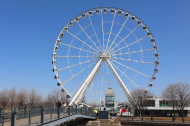 MONTREAL CANADA 04 06 22: La Grande Roue de Montreal the tallest Ferris wheel in Canada allows you to see the city and its surroundings from 60 metres in the air, the equivalent of 20-storey building