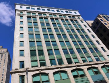 modern buildings on street of Montreal, Canada