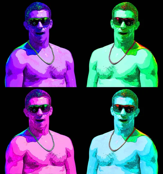 Montreal Quebec Canada 2008 Jonge Homo Pop Art Retro Teken — Stockfoto