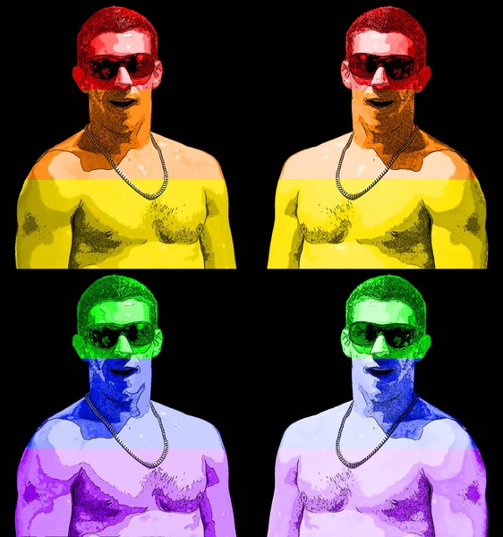 Montreal Quebec Canada 2008 Jonge Homo Pop Art Retro Teken — Stockfoto