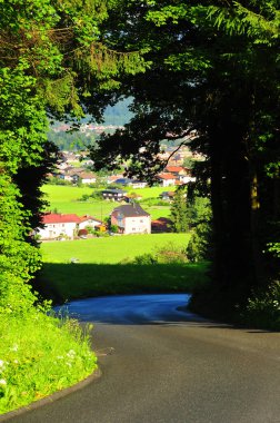 view of beautiful village in the mountains