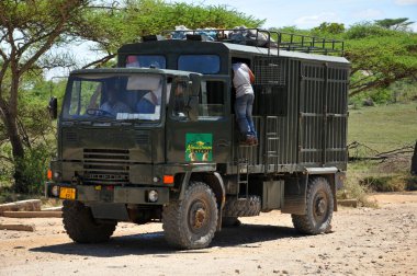 truck in African savannah 