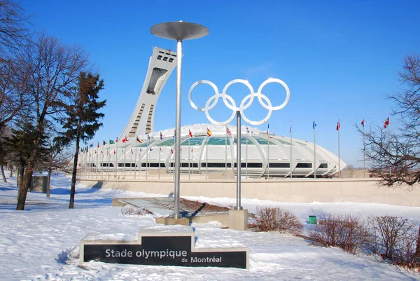 Montreal Canada 2020 Montreal Olympic Rings Cauldron Tallest Inclined Tower — Fotografia de Stock