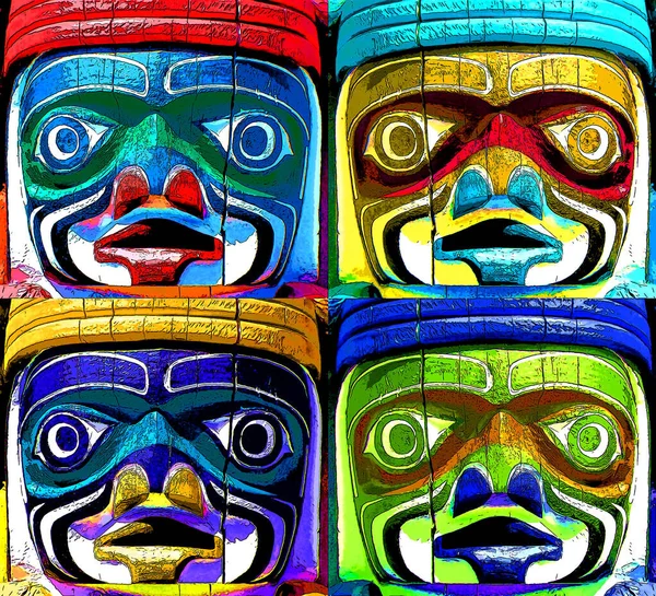 Duncan Canada Haziran 2010 Duncan Turizm Sloganındaki Totem Direği Totemler — Stok fotoğraf